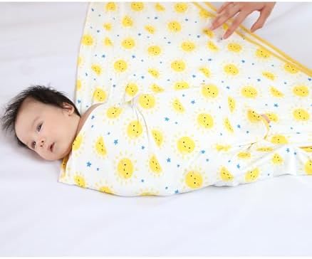DREAMHALO Newborn Swaddle Blanket with Hat Set