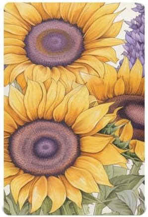 ALAZA Sunflower Lavender Crib Sheets for Girls and Boys