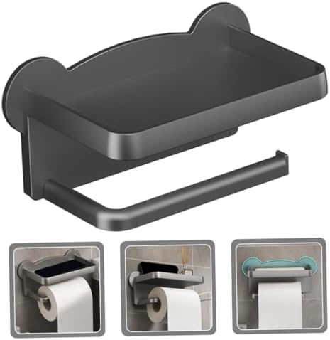Chrome Toilet Paper Holder With Shelf Wall Mount