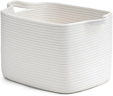 INDRESSME Woven Storage Basket 13 x 10 x 9 Inches