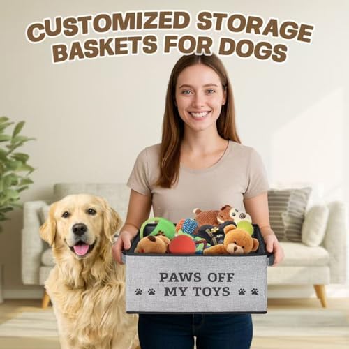 Lukeline Decorative Dog Toy Storage Basket
