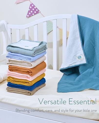Mom Beebi Muslin Baby Blanket 37x37 Amber 4-Layer Swaddle