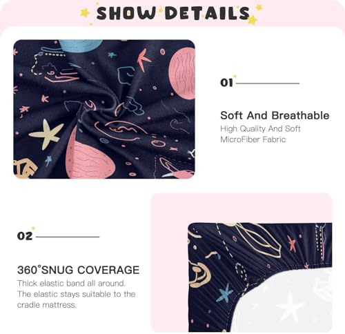 Wassud Stars and Comets Crib Sheets for Boys Girls