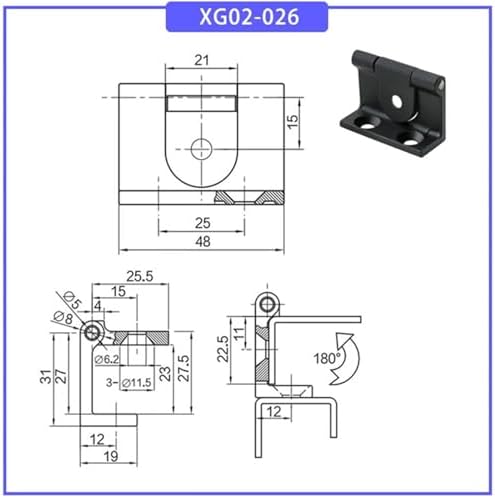 L Shaped Right Angle Hinge Zinc Alloy 1pcs