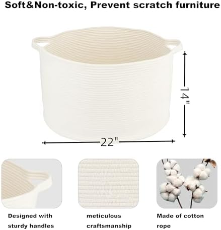Large Cotton Rope Storage Basket for Kids and Dogs