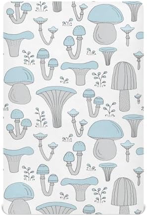 Forest Mushrooms and Leaves Crib Sheet for Baby Toddler