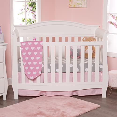 2 Pack Fitted Crib Sheets for Girls in Pink and Purple Designs