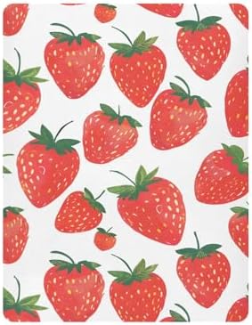 ALAZA Red Strawberry Crib Sheets for Baby Girls and Boys