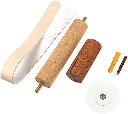 Easy Install Wall Hanging Paper Towel Holder Wooden Leather Material