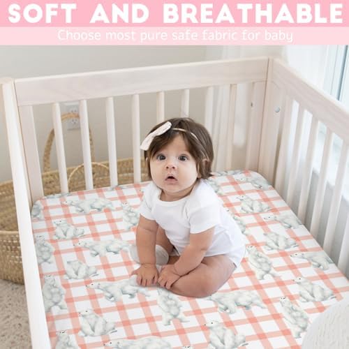 Watercolor Bear Baby Crib Sheet 52x28