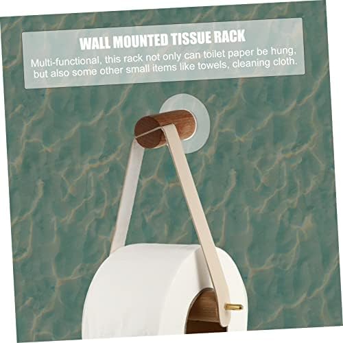 Wooden Paper Roll Holder Wall Mount Bathroom Decor