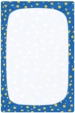 Yellow Blue Polka Dot 52x28 Crib Mattress Sheet