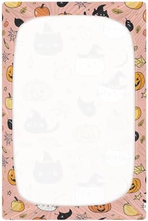 Wassud Halloween Pattern Crib Sheets 27x39 Inch Pack and Play Set