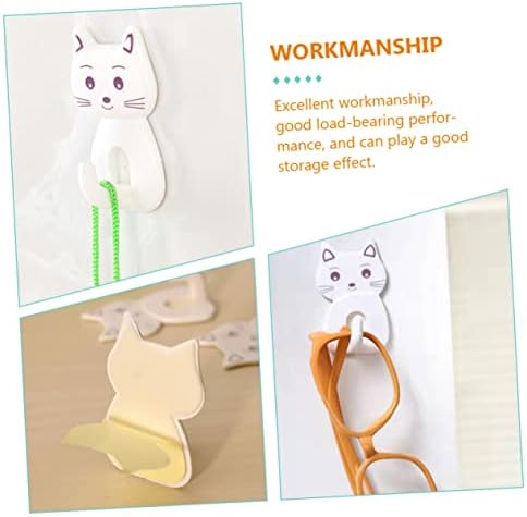 Amosfun 9pcs Cat Shaped Wall Hooks for Bathroom Storage