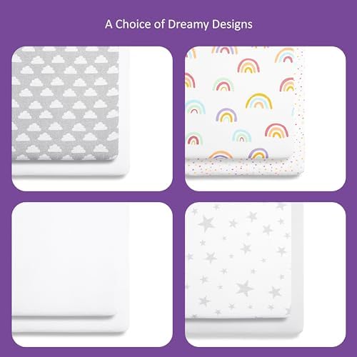Snuz Baby Crib Fitted Sheets Pack of 2 Gray Star
