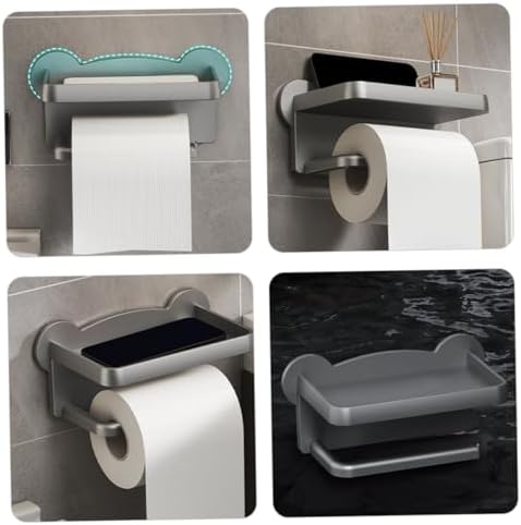 ETHZZLE Wall Mount Toilet Paper Holder with Shelf