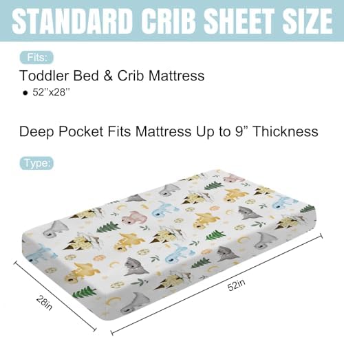 Hwmmbh Baby Dinosaurs Crib Sheet 52x28
