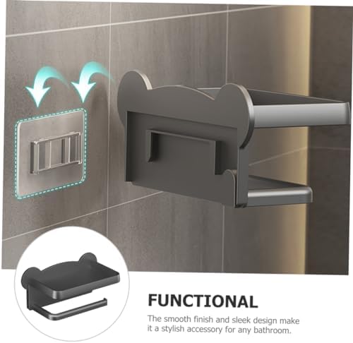 ETHZZLE Toilet Paper Holder with Shelf Wall Mount Dual Convenience