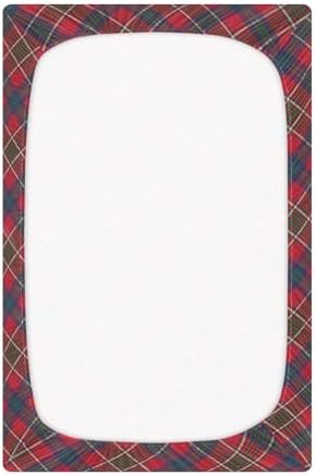 Green Red Classic Tartan Crib Sheets for Boys and Girls