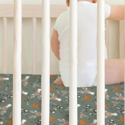 Camouflage Deer Fitted Crib Sheets for Boys and Girls 28x52