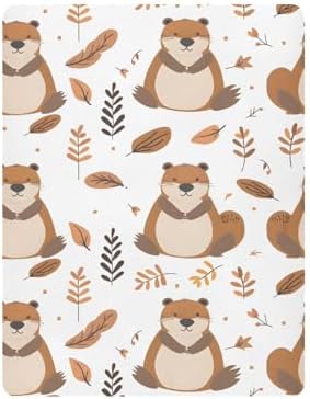 ALAZA Cute Beaver Forest Baby Crib Fitted Sheet
