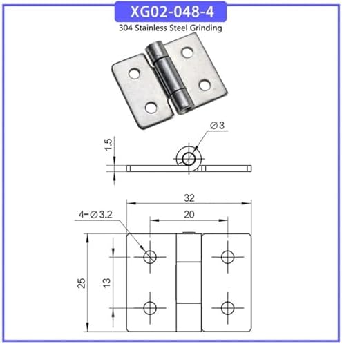 304 Stainless Steel Hinge for Cabinet Doors 1pc 1