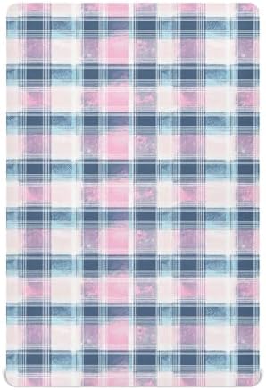 Checkered Blue Crib Sheets for Baby Boys and Girls