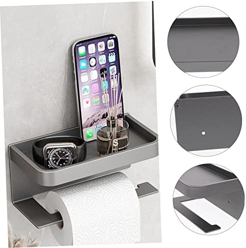 Stylish Aluminum Wall Mounted Tissue Holder with Shelf