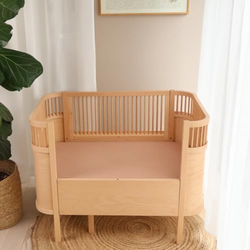 Huxie Organic Cotton Muslin Crib Sheet 28x52 Blush