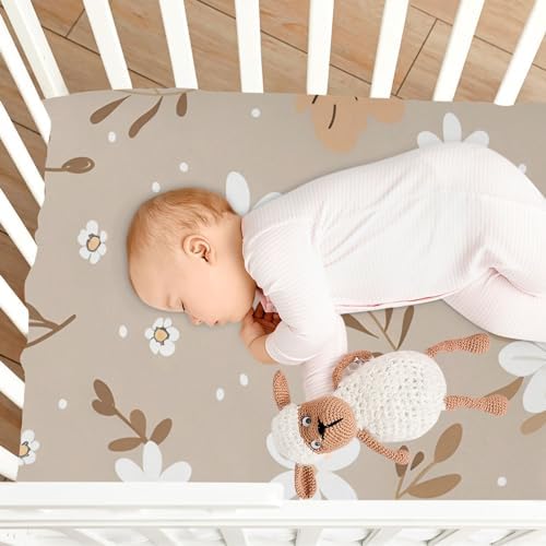 ALAZA Daisy Flower Boho Crib Sheets for Girls and Boys