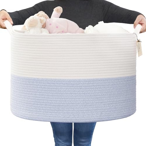 COMFY-HOMI XXXL Laundry Basket - 21x21x136 Cotton Rope Storage Basket