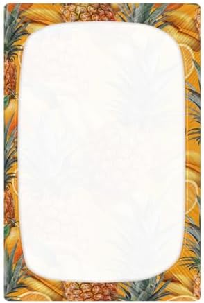 ALAZA Pineapple Orange Crib Sheets for Girls and Boys