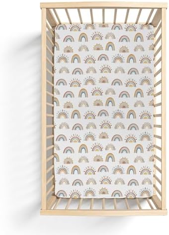 Boho Rainbow Baby Crib Sheets 52x28 Inch