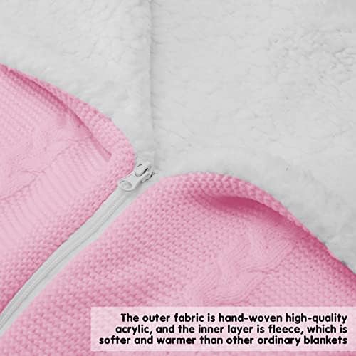 Lekad Baby Swaddle Blanket with 4 Zippers - Soft Velvet Sleeping Bag