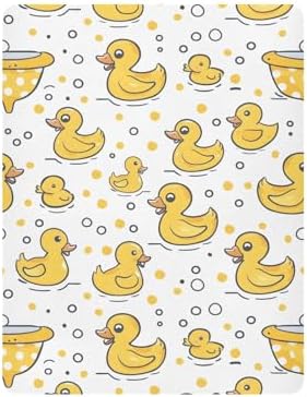 ALAZA Yellow Duck Crib Sheets for Girls and Boys