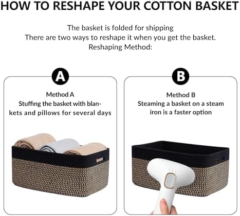 MiniArk 2 Pack Woven Brown Storage Baskets 17x13x75 Inch