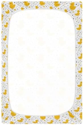 ALAZA Cute Yellow Duck Polka Dot Crib Sheets for Girls and Boys