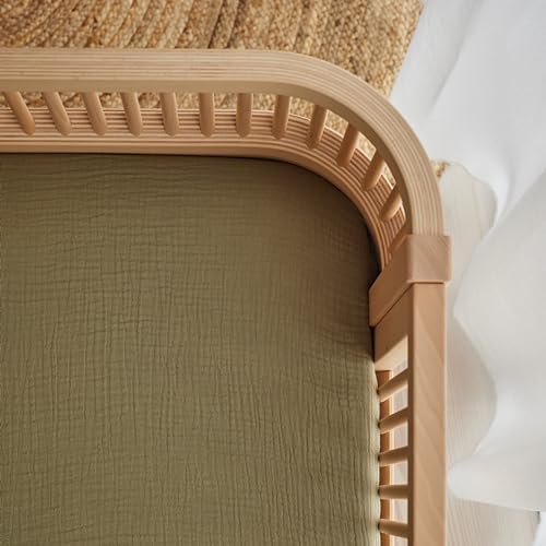 Huxie Mini Crib Sheets - Organic Cotton Muslin Fitted 24 x 38