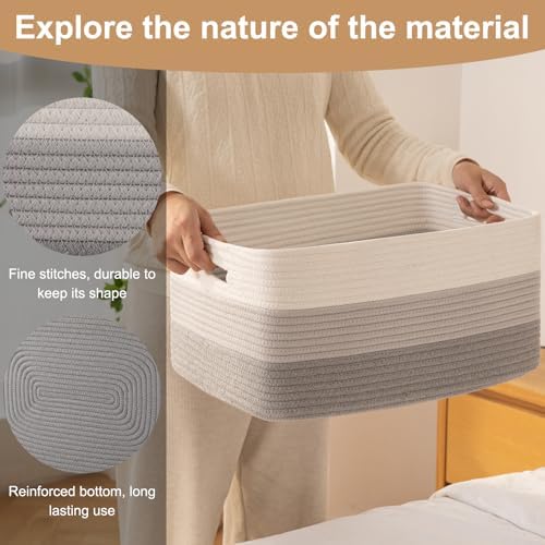OIASKET 2 Pack Woven Rope Storage Baskets