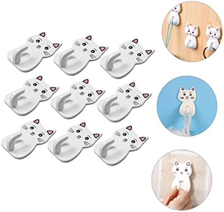 Amosfun 9pcs Cat Shaped Wall Hooks for Bathroom Storage