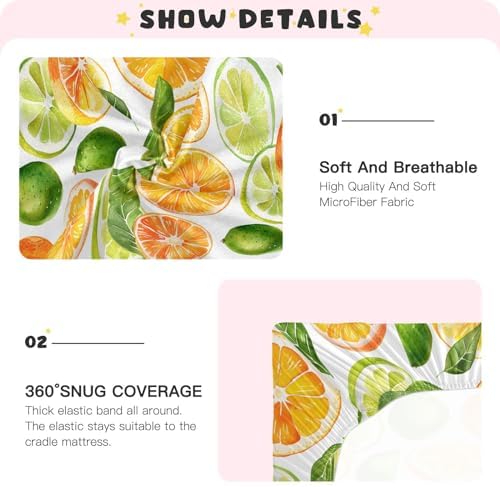 ALAZA Tropical Fruit Crib Sheets for Girls and Boys