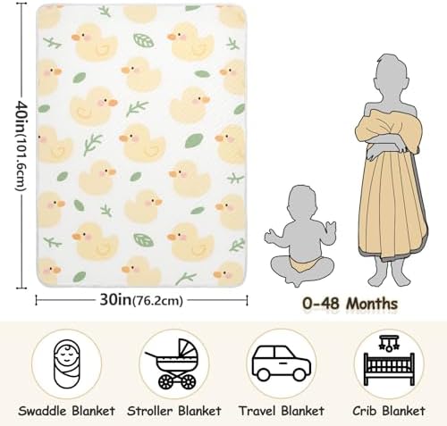 Customizable Cute Yellow Duck Baby Blanket with Name
