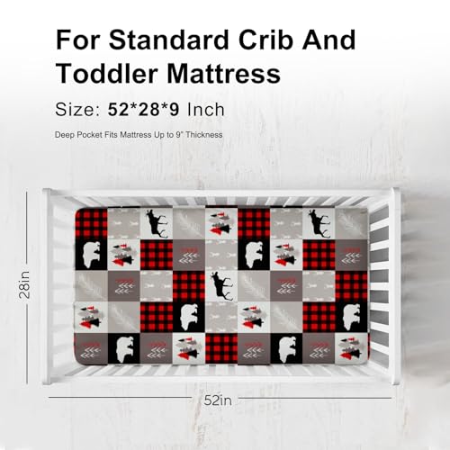 KASTLEE Christmas Animals Crib Sheet for Boy Girl 52x28