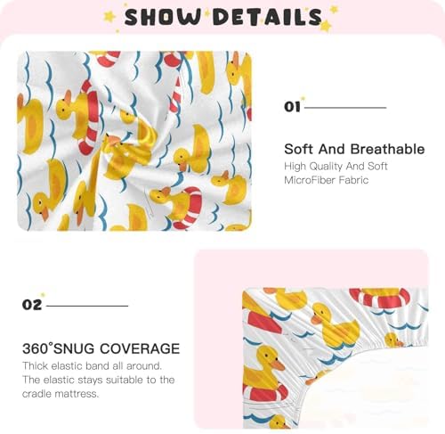 ALAZA Duck Crib Sheets for Baby Girls and Boys