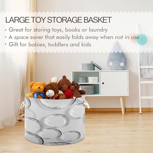 YETTASBIN Large Round Cotton Rope Storage Basket