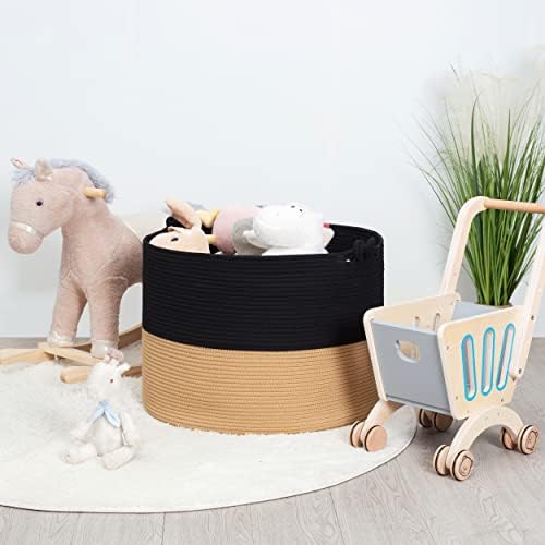 MINTWOOD Design Extra Large 22x16 Cotton Rope Storage Basket