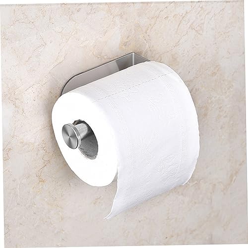 Homoyoyo Non-Slip Toilet Paper Holder Adhesive Brushed Finish Easy Install