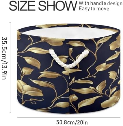 Kigai Gold Flower Cotton Rope Basket Large Storage Bin