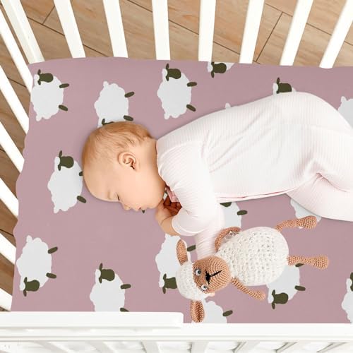 KICPOAY Fitted Crib Sheets with Elastic Band