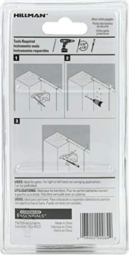 The Hillman Group 853342 Out Swinging Gate Latch - Black 1-Pack